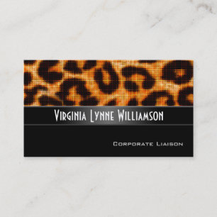 Halftone Orange Leopard Professional Business Card