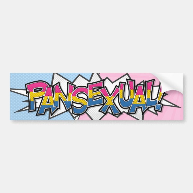 Halftone Pansexual Pride Typography with Flag  Bumper Sticker (Front)