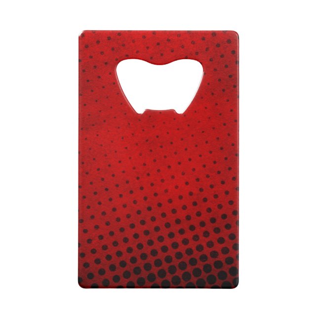 Halftone pattern background credit card bottle opener (Front)