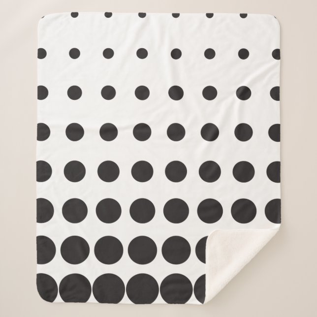 Halftone pattern dot modern retro sherpa blanket (Front)