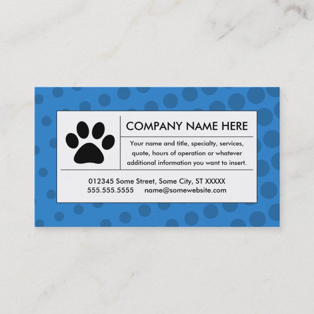 halftone pet paw business card (Front)