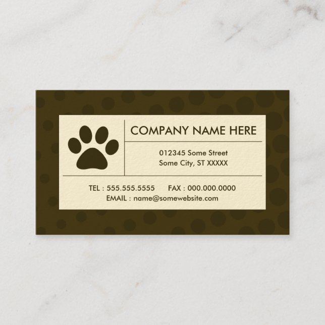 halftone pet paw business card (Front)