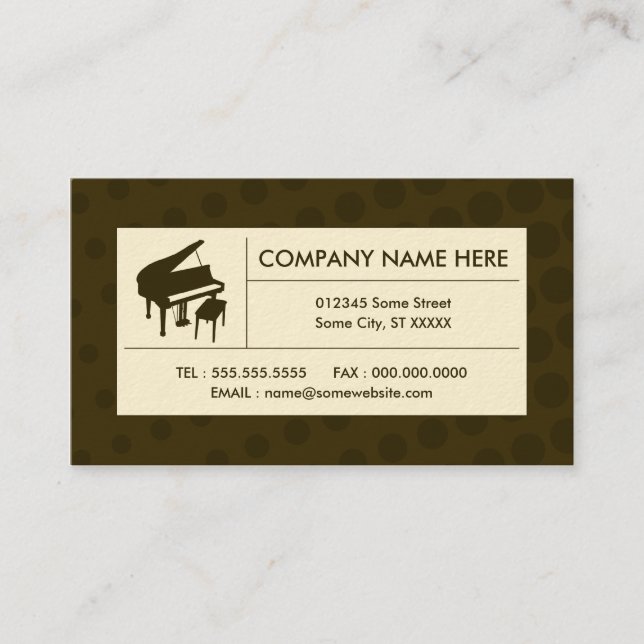 halftone piano business card (Front)