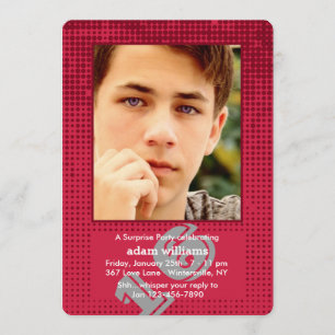 Halftone Red Photo Invitation