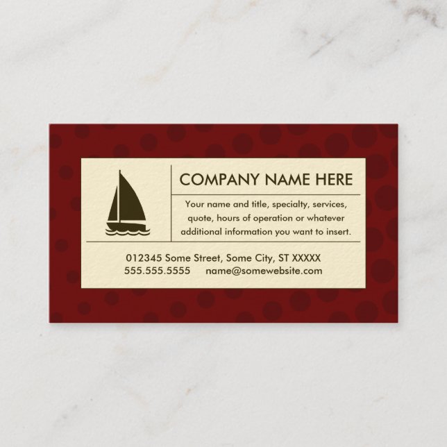 halftone sailing business card (Front)