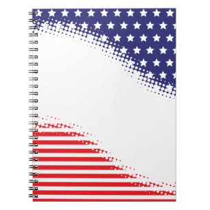Halftone Stars and Stripes Notebook