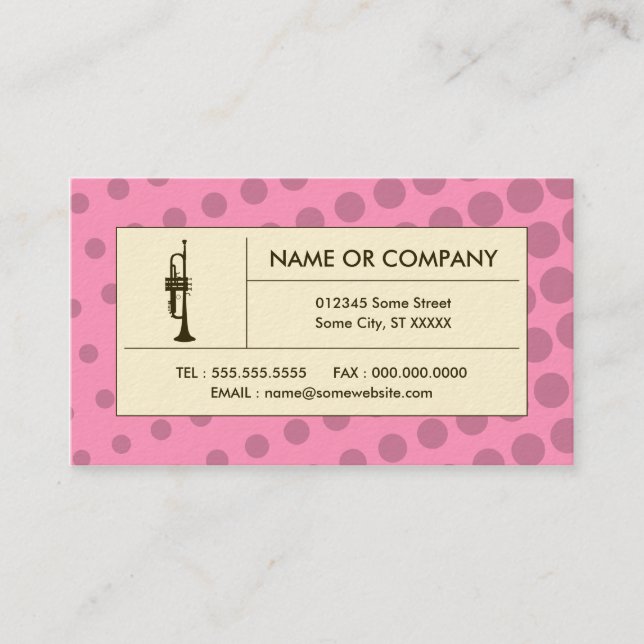 halftone trumpet business card (Front)