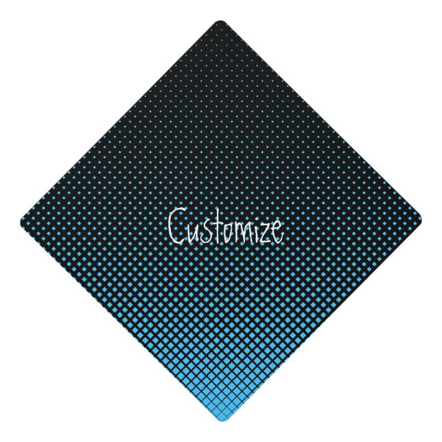 Halftone Vector Diamond Pattern Thunder_Cove Graduation Cap Topper (Front)