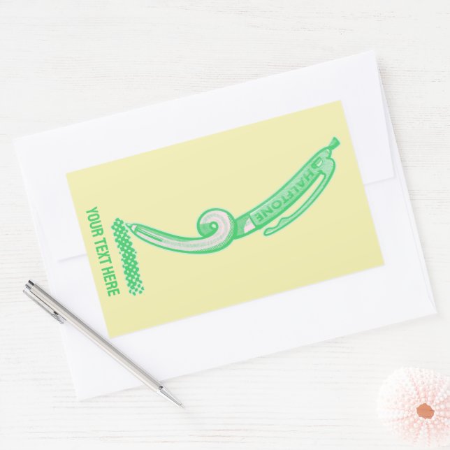 Halftones green pen pop art sticker (Envelope)