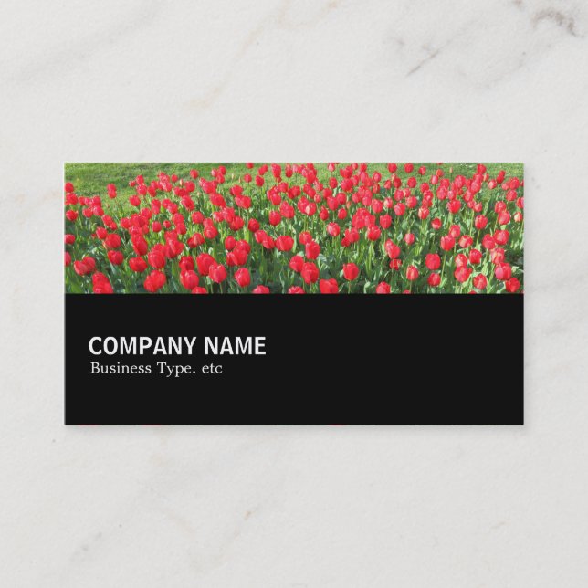 Halfway 0153 - Bed of Red Tulips 01 Business Card (Front)