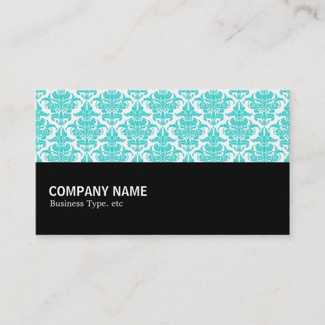Halfway 054 - Aqua Damask Business Card (Front)
