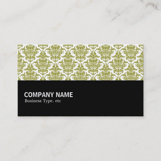 Halfway 071 - Olive Damask Business Card (Front)