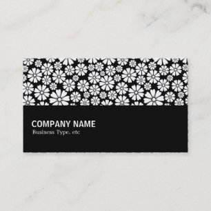 Halfway - 8 Petals - White on Black Business Card