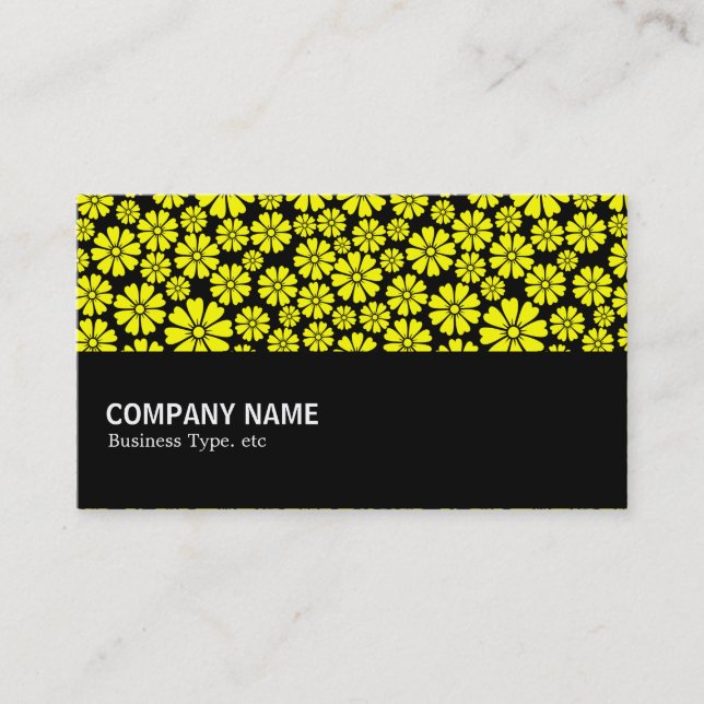 Halfway - 8 Petals - Yellow on Black Business Card (Front)