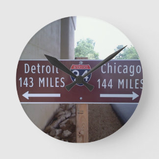 Halfway Point, Detroit Chicago. Round Clock