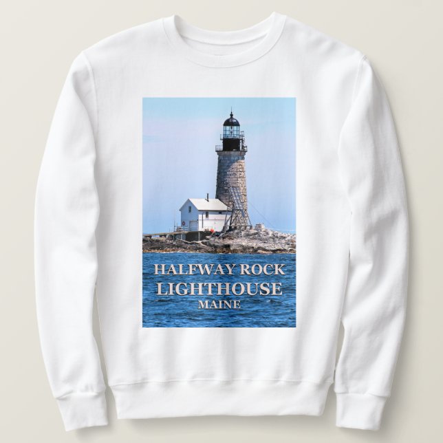 Halfway Rock Lighthouse, Maine Sweatshirt (Design Front)