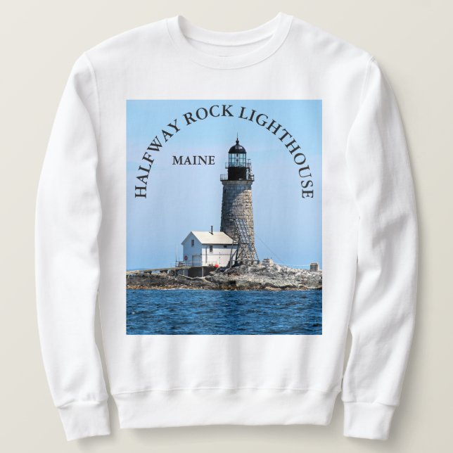 Halfway Rock Lighthouse, Maine Sweatshirt (Design Front)