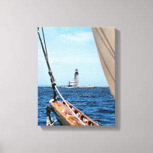 Halfway Rock Lighthouse, ME Wrapped Canvas Print