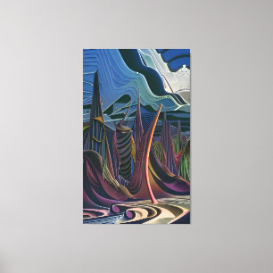 Halfway to an Abstract Futurism Canvas Print