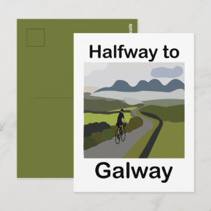 Halfway To Galway Road Trip Travel Postcard