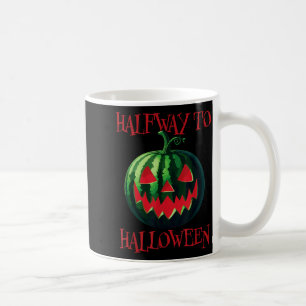 Halfway to Halloween Watermelon Jack-O-Lantern Coffee Mug
