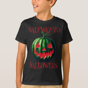 Halfway to Halloween Watermelon Jack-O-Lantern T-Shirt