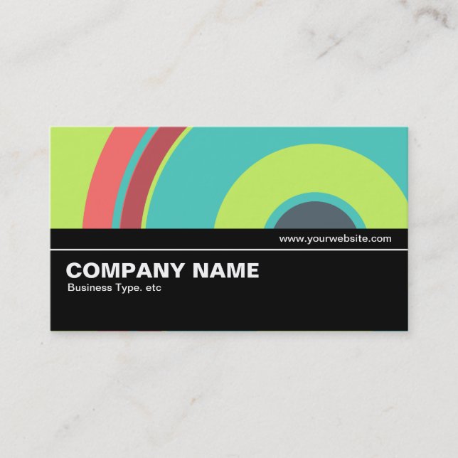 Halfway V2 021 - Colourful  Circle 04 Business Card (Front)