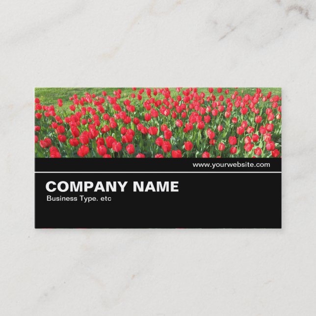 Halfway V2 034 - Bed of Red Tulips 01 Business Card (Front)