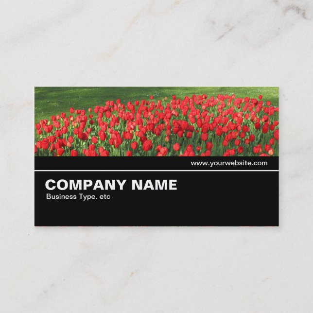 Halfway V2 035 - Bed of Red Tulips 02 Business Card (Front)