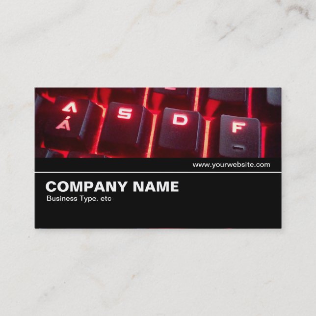 Halfway V2 - Glowing Keyboard Business Card (Front)