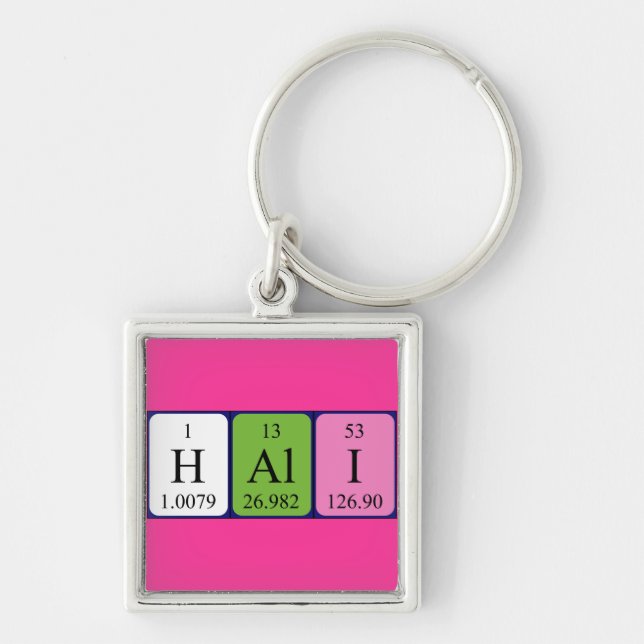 Hali periodic table name keyring (Front)