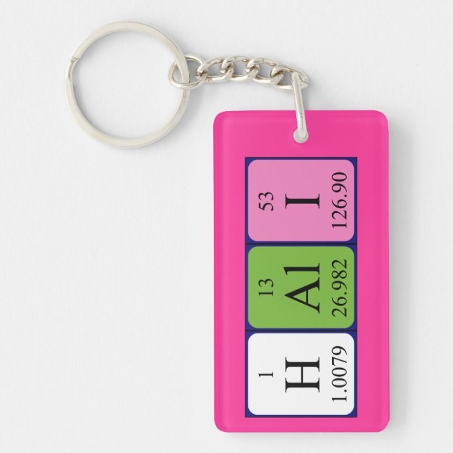 Hali periodic table name keyring (Front)