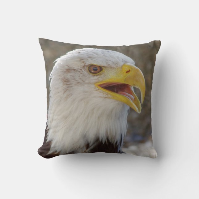 Haliaeetus leucocephalus throw pillow (Front)