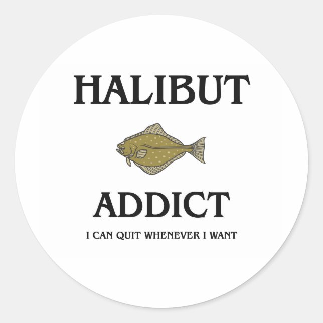 Halibut Addict Classic Round Sticker (Front)