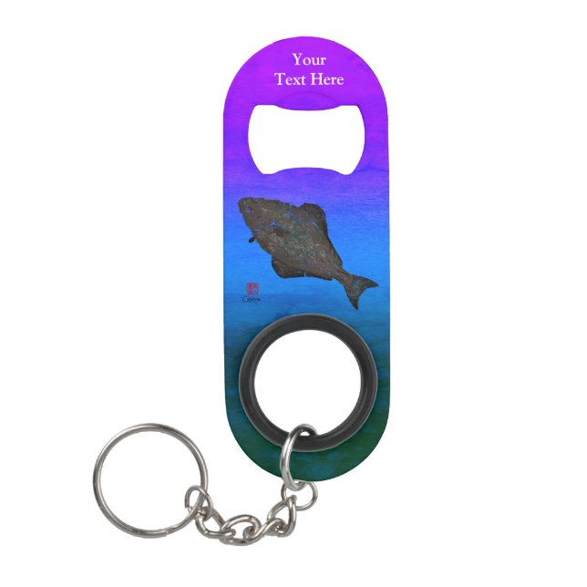 Halibut - Mini Bottle Opener Keychain (Front)