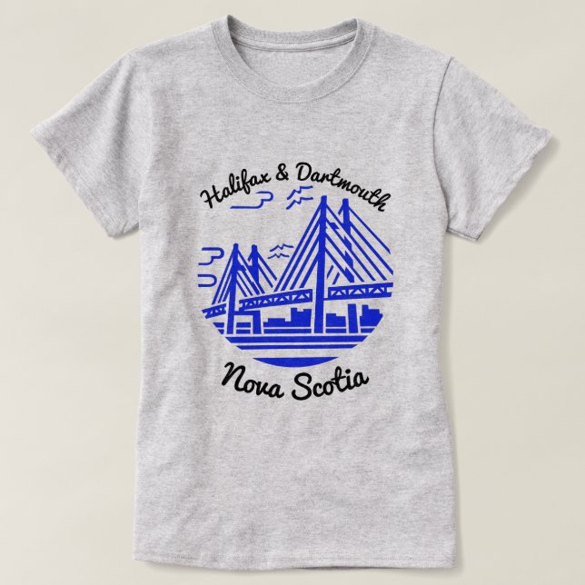 Halifax and Dartmouth Nova Scotia T-Shirt (Design Front)