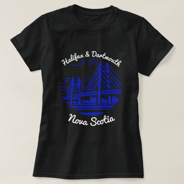 Halifax and Dartmouth Nova Scotia T-Shirt (Design Front)