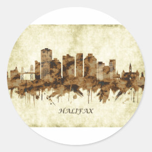 Halifax Canada Cityscape Classic Round Sticker