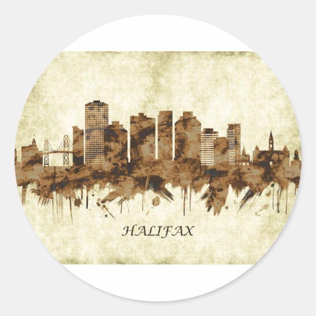 Halifax Canada Cityscape Classic Round Sticker (Front)