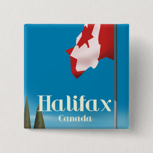 Halifax Canada Travel poster 2 Inch Square Button