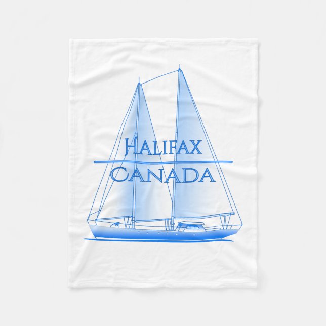 Halifax Coastal Nautical Sailing Sailor Fleece Blanket (Front)
