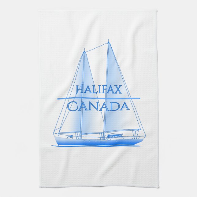 Halifax Coastal Nautical Sailing Sailor Kitchen Towel (Vertical)