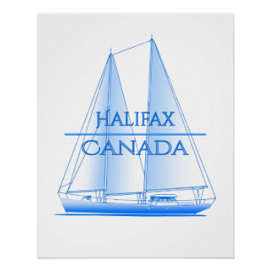 Halifax Coastal Nautical Sailing Sailor Poster
