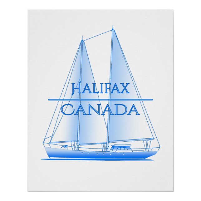 Halifax Coastal Nautical Sailing Sailor Poster (Front)