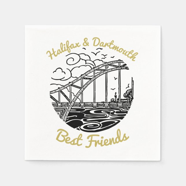 Halifax Dartmouth best friends party napkin (Front)