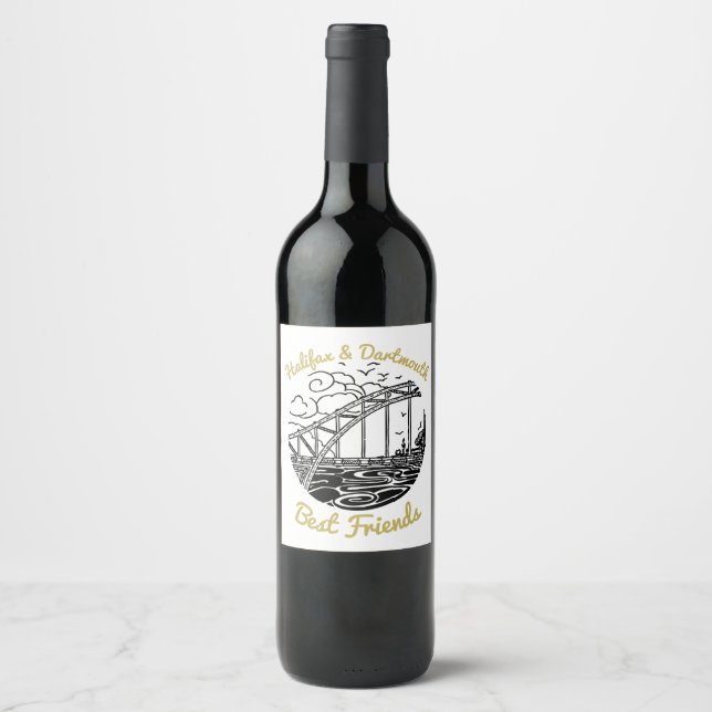 Halifax Dartmouth N.S. Best Friends wine label (Front)