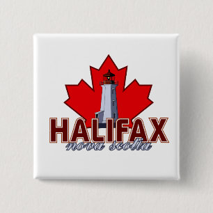Halifax Lighthouse 2 Inch Square Button