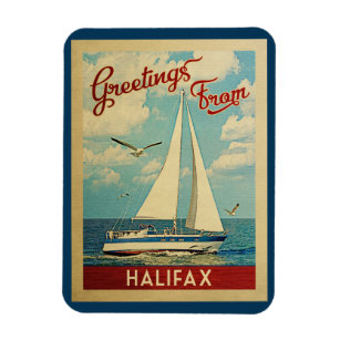 Halifax Magnet Sailboat Vintage Travel Canada