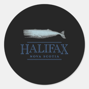 Halifax Nova Scotia Canada Vintage Whale Design  Classic Round Sticker