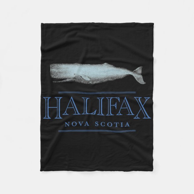 Halifax Nova Scotia Canada Vintage Whale Design  Fleece Blanket (Front)